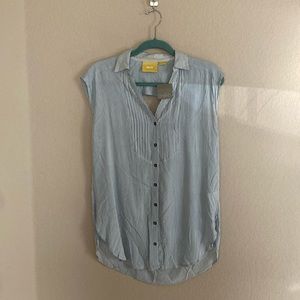 Anthropologie Maeve Tunic Button-down Top